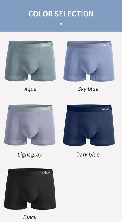 MiiOW Men's Modal Underwear - 3Pcs Graphene Antibacterial Boxer with Seamless Cuffs
