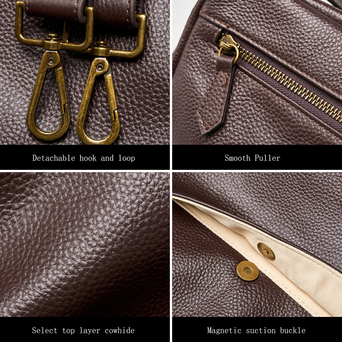 FOXER Genuine Leather Shoulder Bag for Women Large Capacity Handbag Female Casual Tote Bag Computer Bag Crossbody Purse as Gift