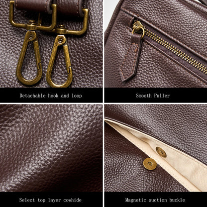 FOXER Genuine Leather Shoulder Bag for Women Large Capacity Handbag Female Casual Tote Bag Computer Bag Crossbody Purse as Gift