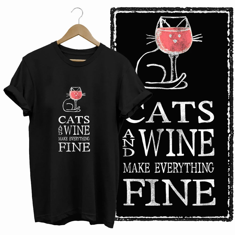 COOLMIND Cat Lover Graphic Cotton T-Shirt | Women's Relaxed Fit