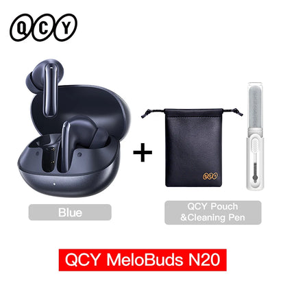 QCY MeloBuds N20 Earphones - Wireless Bluetooth 6.0 with 13mm Drivers and 50dB Adaptive Hybrid Noise Cancelling, 40Hrs Battery Life - ShopHub