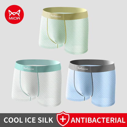 Stay Cool and Comfortable with MiiOW Ice Silk Men's Boxer Underwear