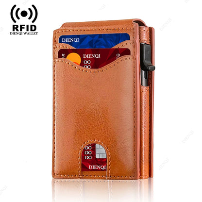 RFID Smart Men Wallets Anti-Theft Magnet Credit Card Holder Front Pocket Carbon Fiber Minimalist Wallet Bank Cardholder Case