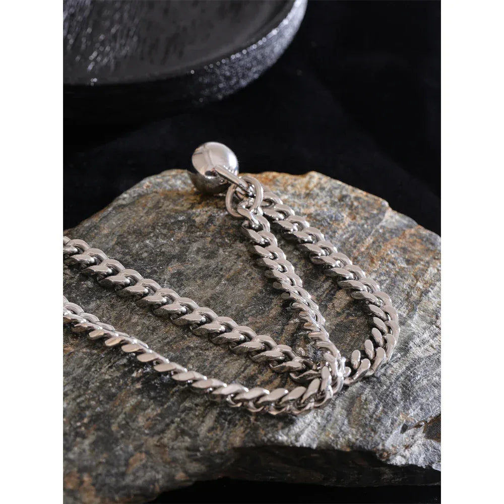 60cm High Quality Stainless Steel Chain Dumbbell Pendant Drop Necklace - ShopHub