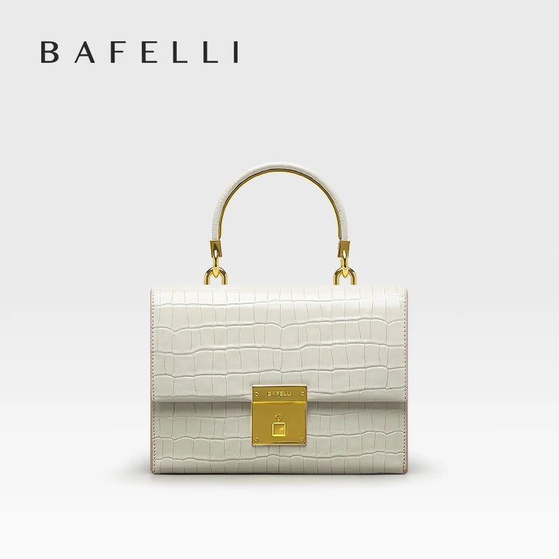 BAFELLI Crocodile-Grain Leather Flap Bag