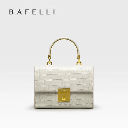 BAFELLI Crocodile-Grain Leather Flap Bag