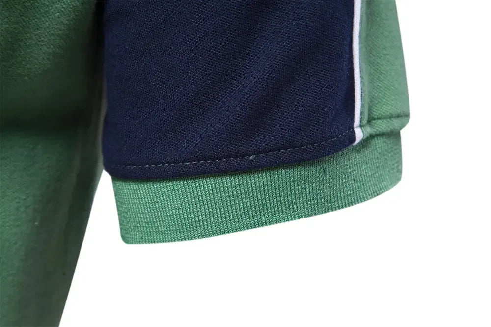 Summer Patchwork Polo Shirts - ShopHub
