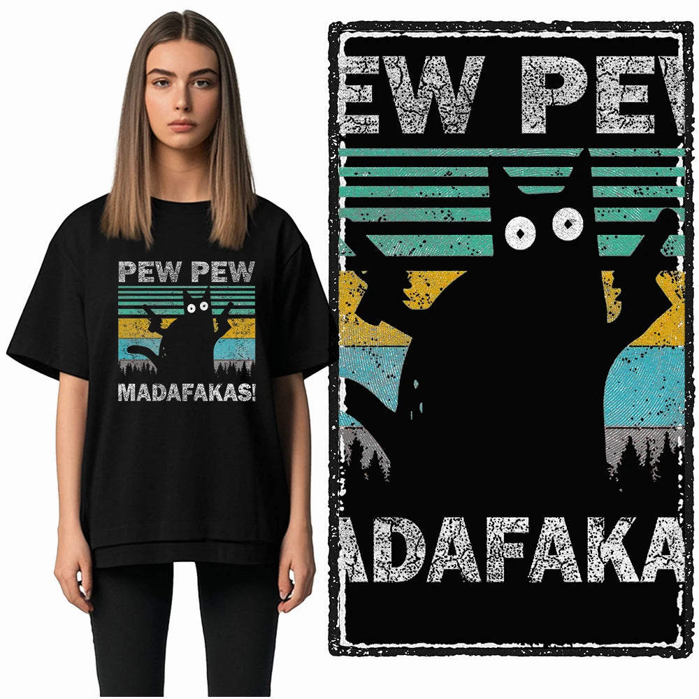 COOLMIND Cat Graphic T-Shirt | Women's Relaxed Black Tee