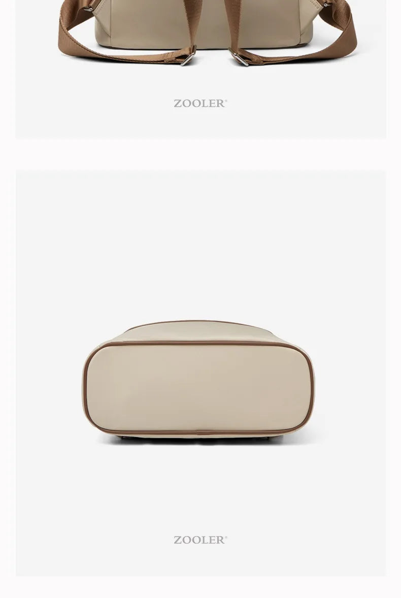 ZOOLER Oxford & Leather Female Letter Backpack
