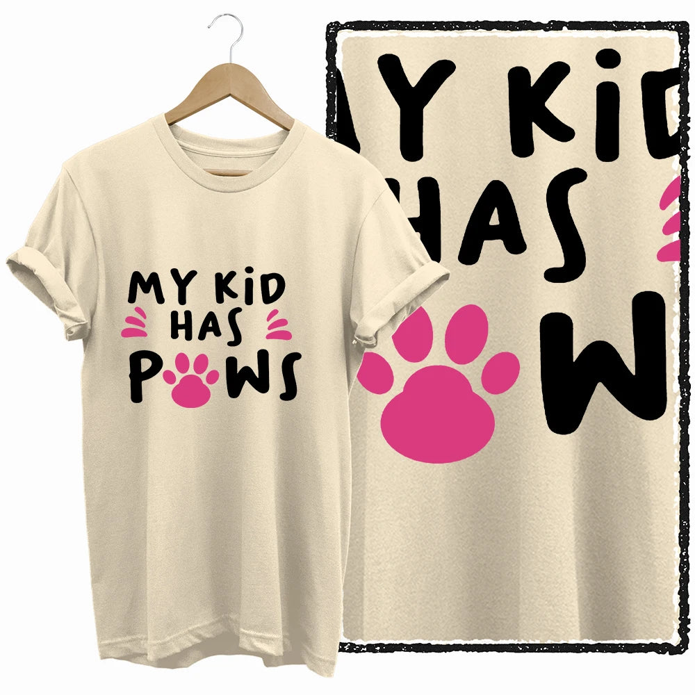COOLMIND 100% Cotton Beige Cat Print Exclusive Graphic Women T Shirt Big Size Loose Cotton Cat Lover Women T Shirt Lovely Cat Te