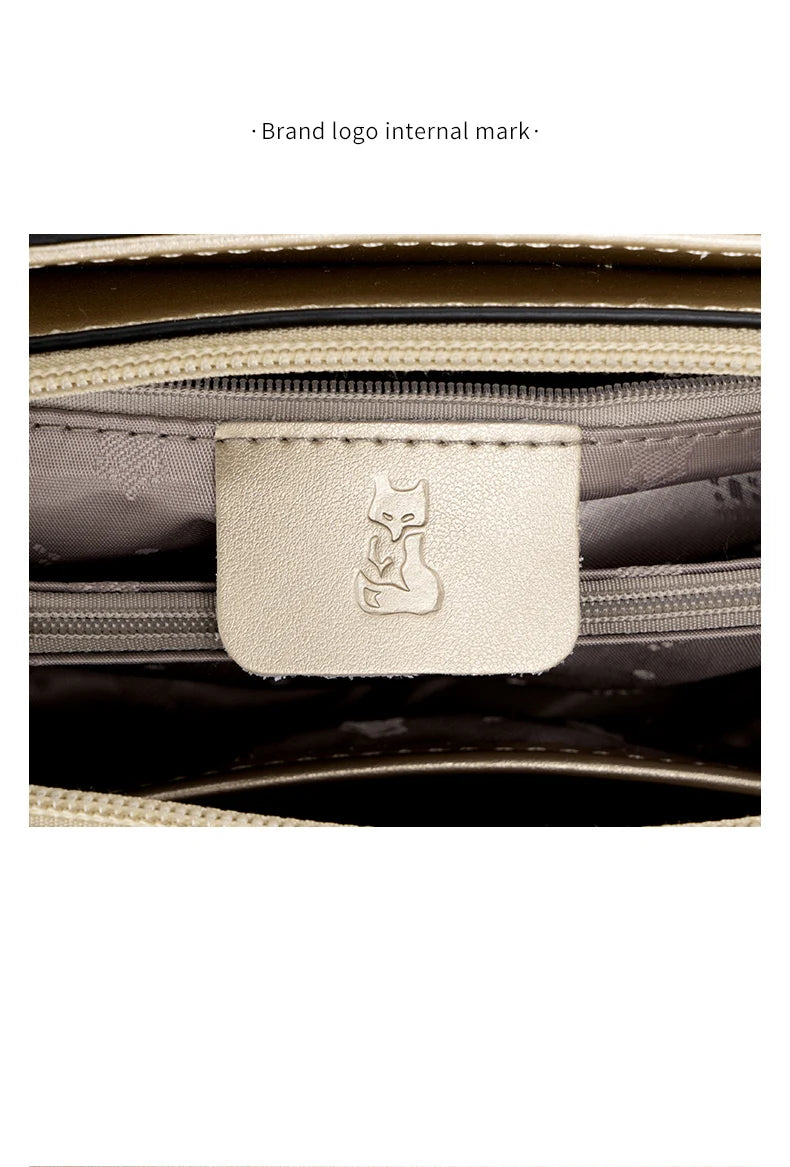 FOXER Lady's Handbag Split Leather Shoulder Bag 2026 Fashion Light Luxury Crossbody Bag Vintage Commute Female Messenger Bag