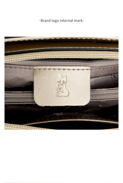 FOXER Lady's Handbag Split Leather Shoulder Bag 2026 Fashion Light Luxury Crossbody Bag Vintage Commute Female Messenger Bag