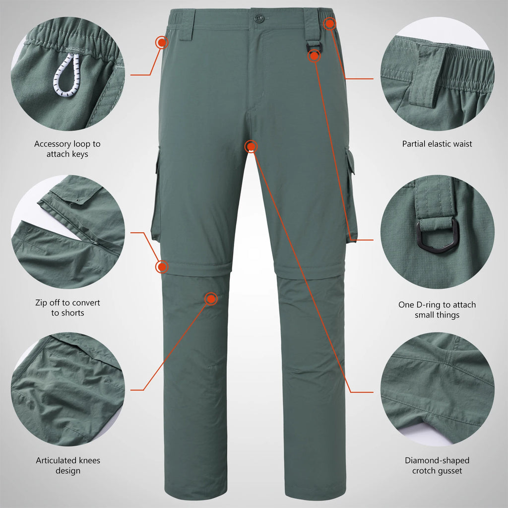 BASSDASH Men’s Outdoor Quick Dry Convertible Pants ShopHub