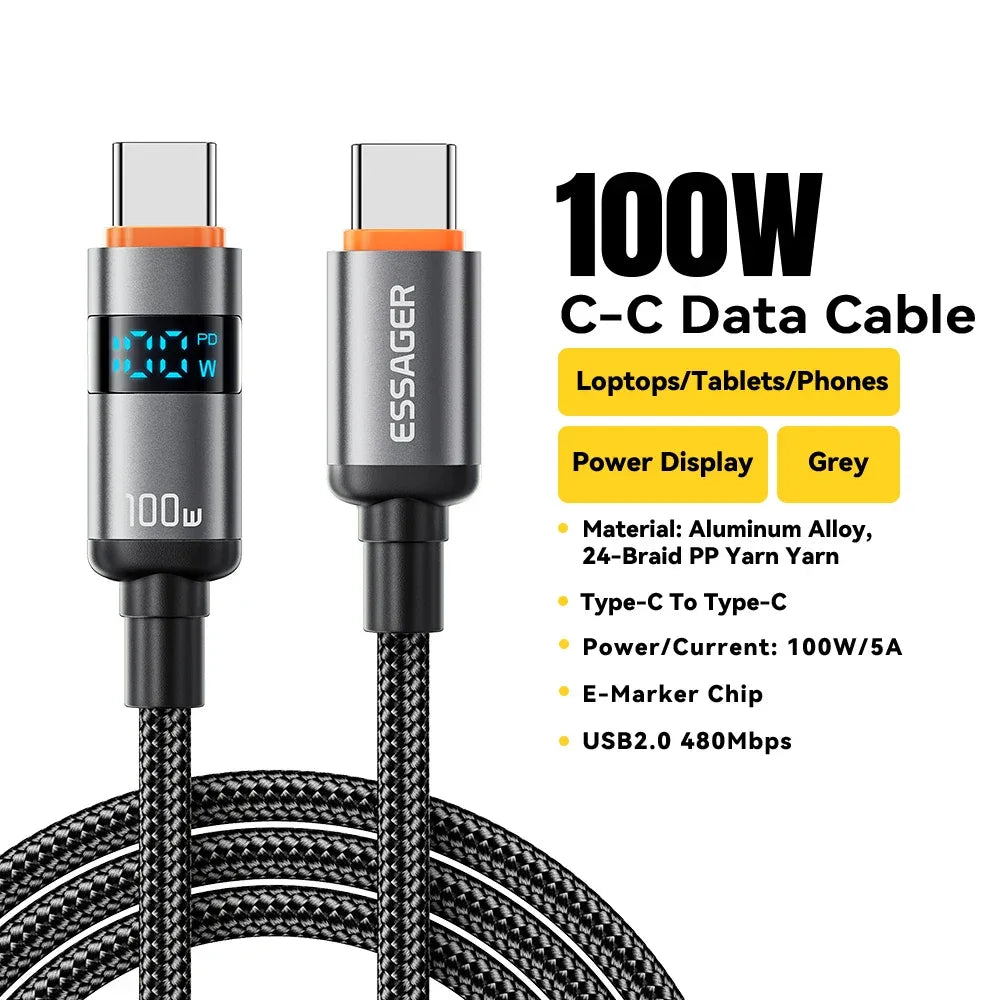 Essager 100W Type C to Type C Cable - ShopHub