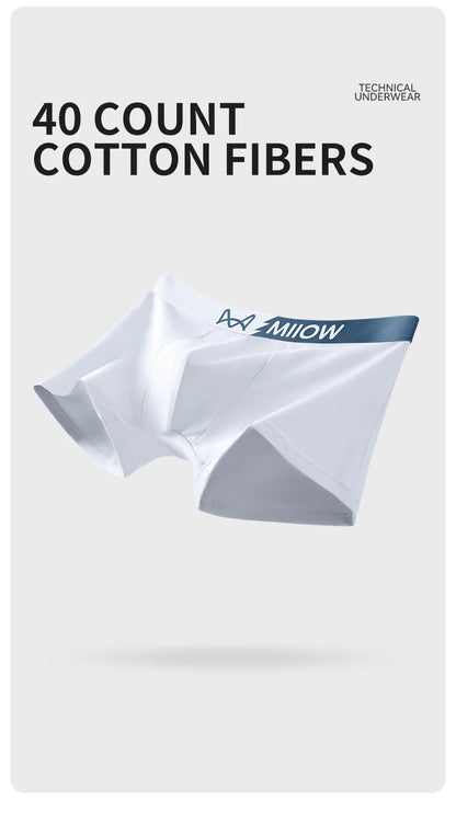MiiOW Men's Antibacterial Underwear 3Pcs Cotton Boxers