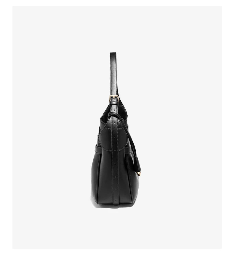 FOXER Women's Shoulder Bag Soft Artificial Leather Underarm Bag Large Capacity Lady Handbag Simple Daily Tote Bag Purse