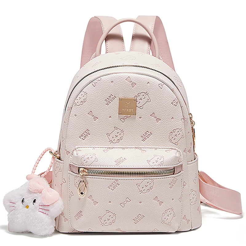 FOXER Brand PVC Leather Backpack Cute Embossing 2026 New Design Large Capacity School Bag Women's Fashion Travel Bags