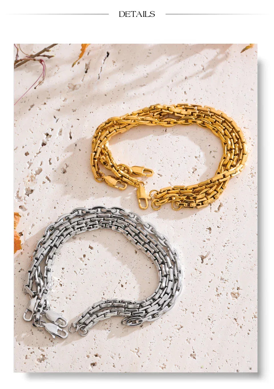 22cm High Quality Stainless Steel Metal Chain Bracelet Bangle - ShopHub