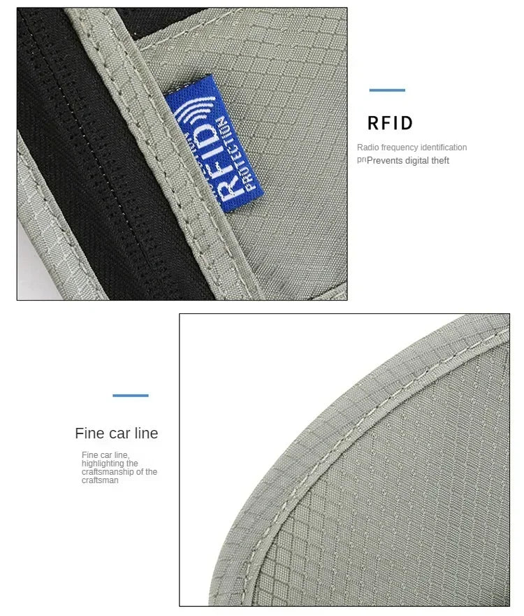 RFID Passport Holder Travel Anti-Theft Neck Pouch