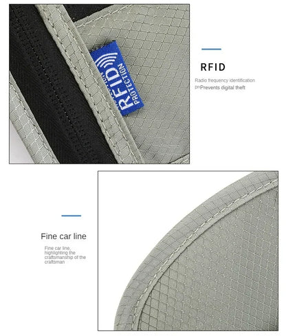 RFID Passport Holder Travel Anti-Theft Neck Pouch
