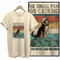 COOLMIND 100% Cotton Beige Cat Print Exclusive Graphic Women T Shirt Big Size Loose Cotton Cat Lover Women T Shirt Lovely Cat Te