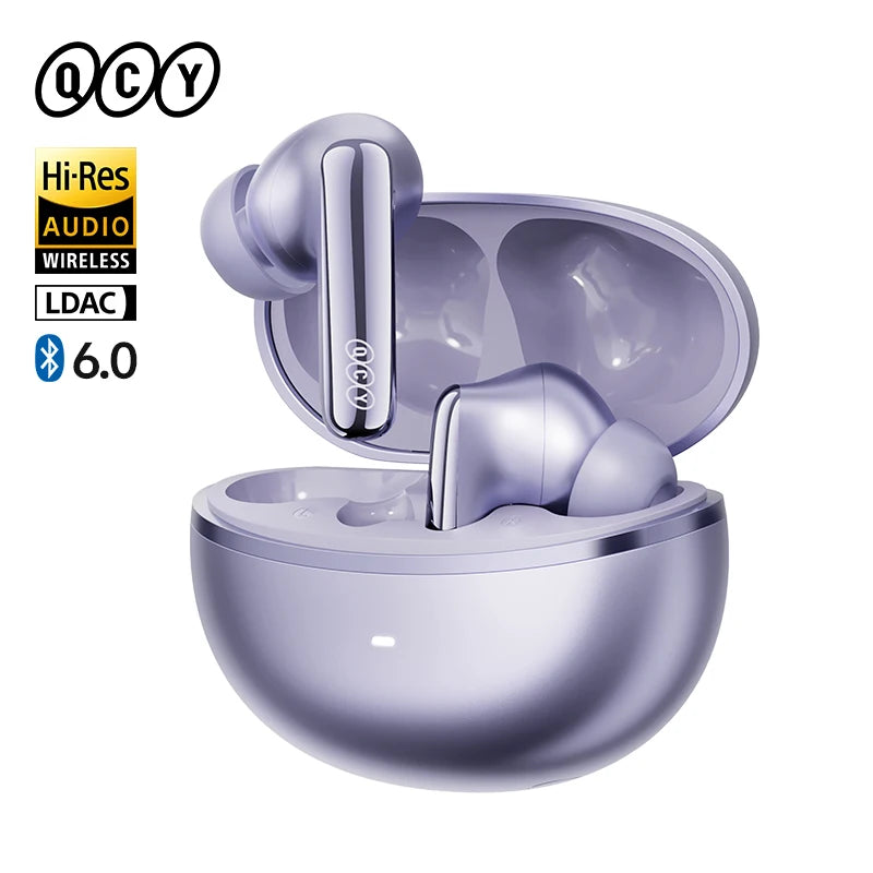 QCY HT18 Wireless Earbuds Bluetooth 6.0 with Hi-Res LDAC, Adaptive ANC, Dual-Driver Design, and In-Ear Detection - ShopHub