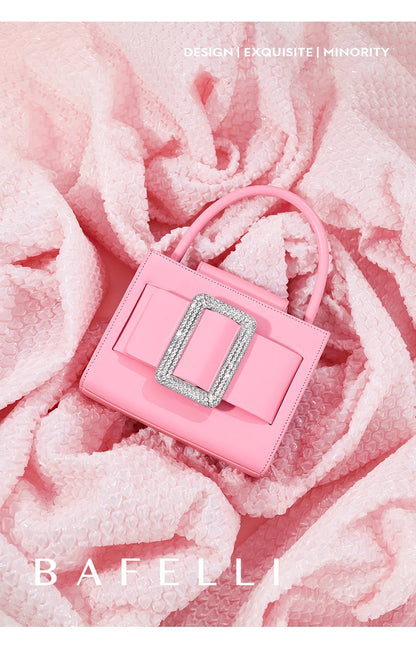 BAFELLI Diamond-Embellished Leather Satchel