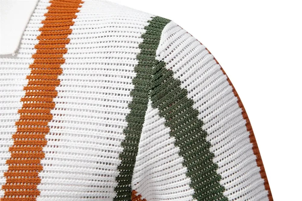 AIOPESON Men's Ribbed Knit Polo Shirts - ShopHub