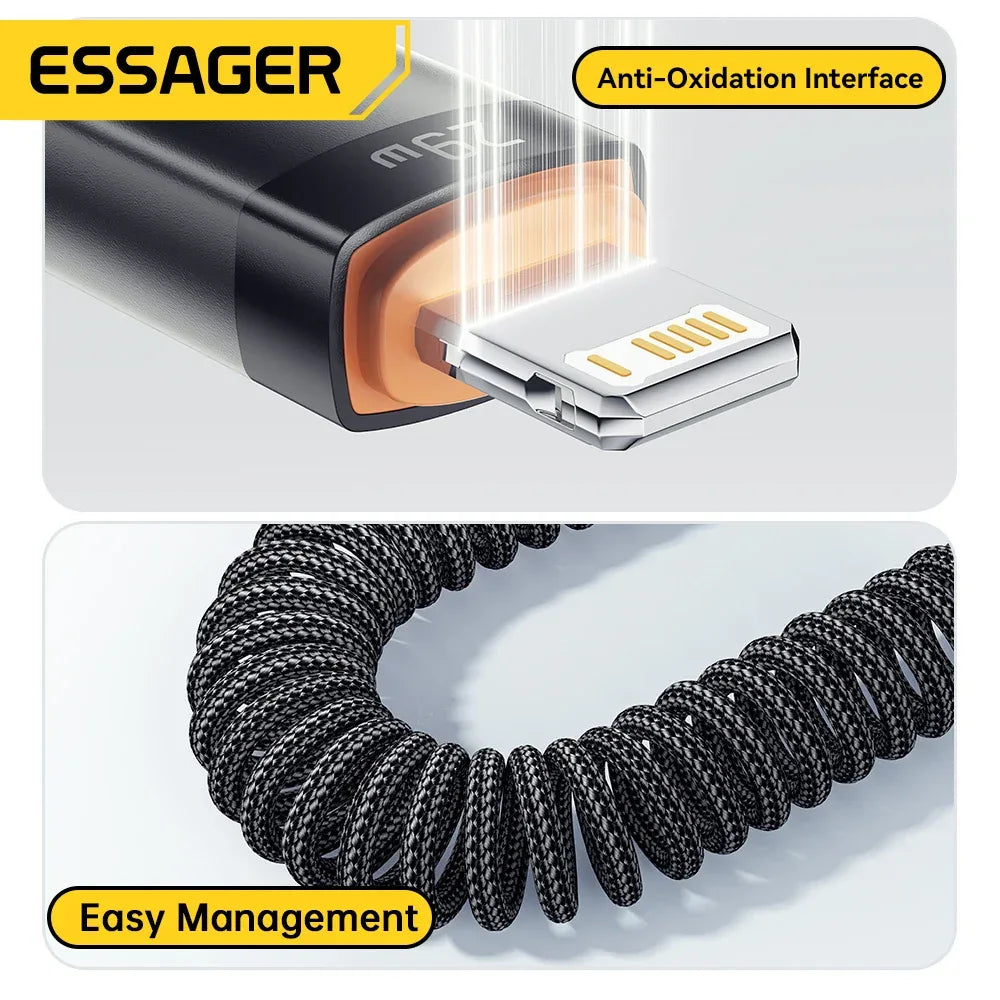 Essager Car Spring USB C to Lightning Cable - ShopHub