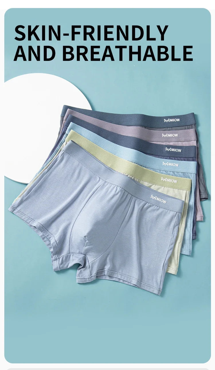 MiiOW Antibacterial Modal Men Underwear - 3 Pcs Breathable Boxers