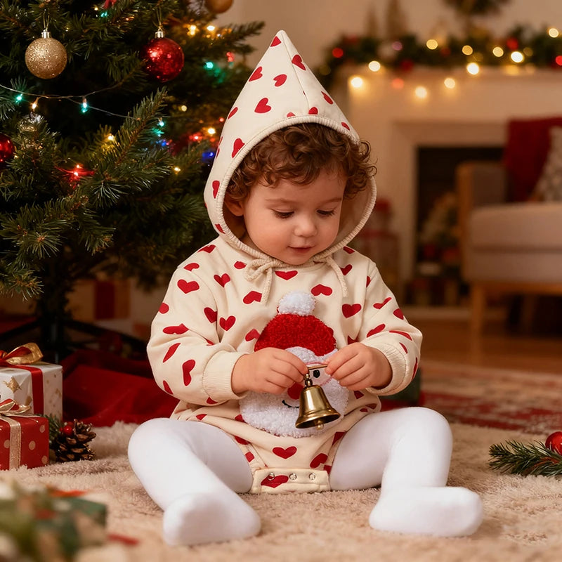 Kids Tales Little Noel Santa Embroidery Baby Romper