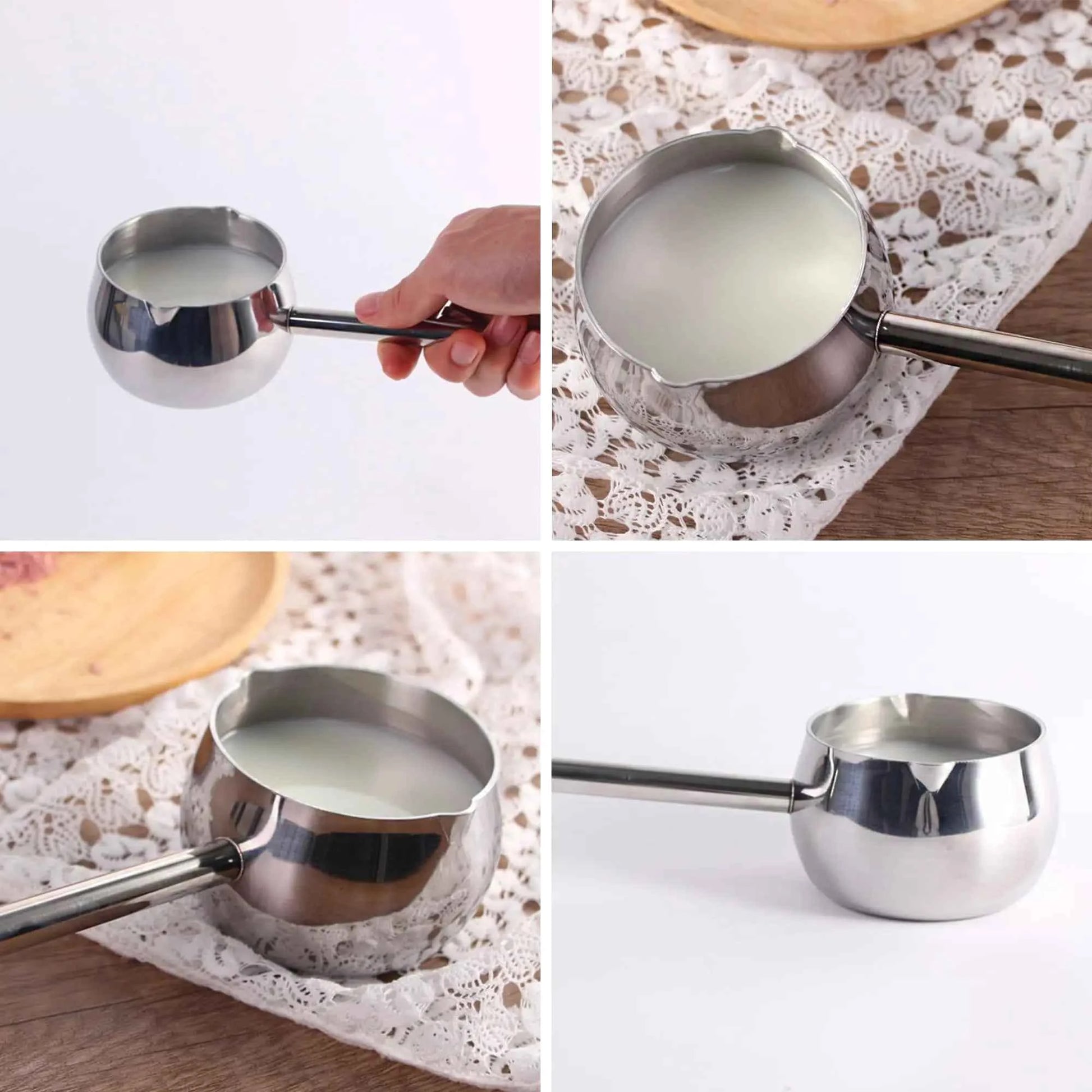 304 Stainless Steel Sauce Spoons with Long Handle - Food-Grade Kitchen Utensils for Oil, Seasoning & Baking, Dishwasher Safe