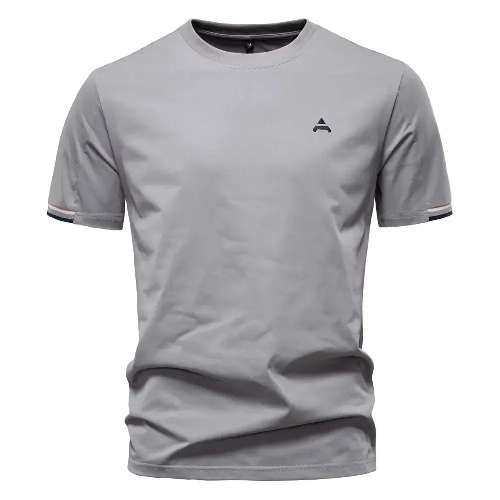 AIOPEAON Men's Solid Colour Sporty O-Neck T-Shirts - ShopHub