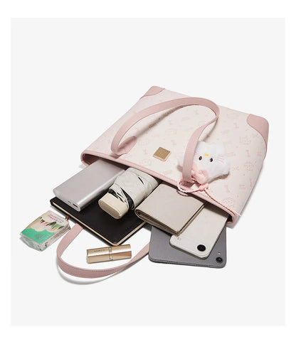 FOXER Summer New Women's Shoulder Bag PVC Leather Daily Tote Bag Female Commuting Purse Large Capacity Handbag for Everyday Use