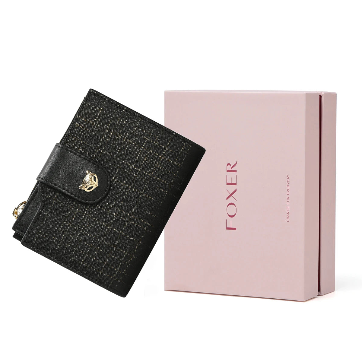 FOXER Cowhide Leather Women's Short Wallet