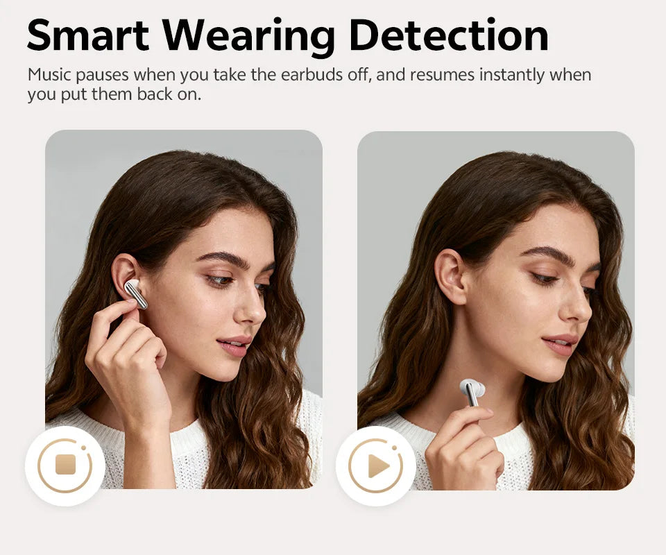 QCY MeloBuds N60 Wireless Earphone - Bluetooth 6.0, Bass Boost, Hi-Res Audio, Hybrid ANC, 45Hrs Playback - ShopHub