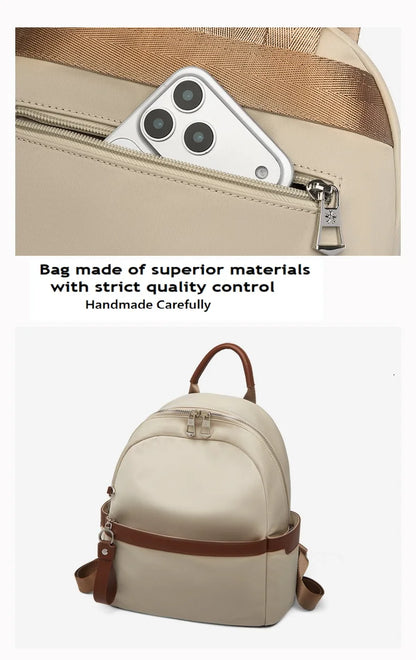 ZOOLER Oxford & Leather Female Letter Backpack