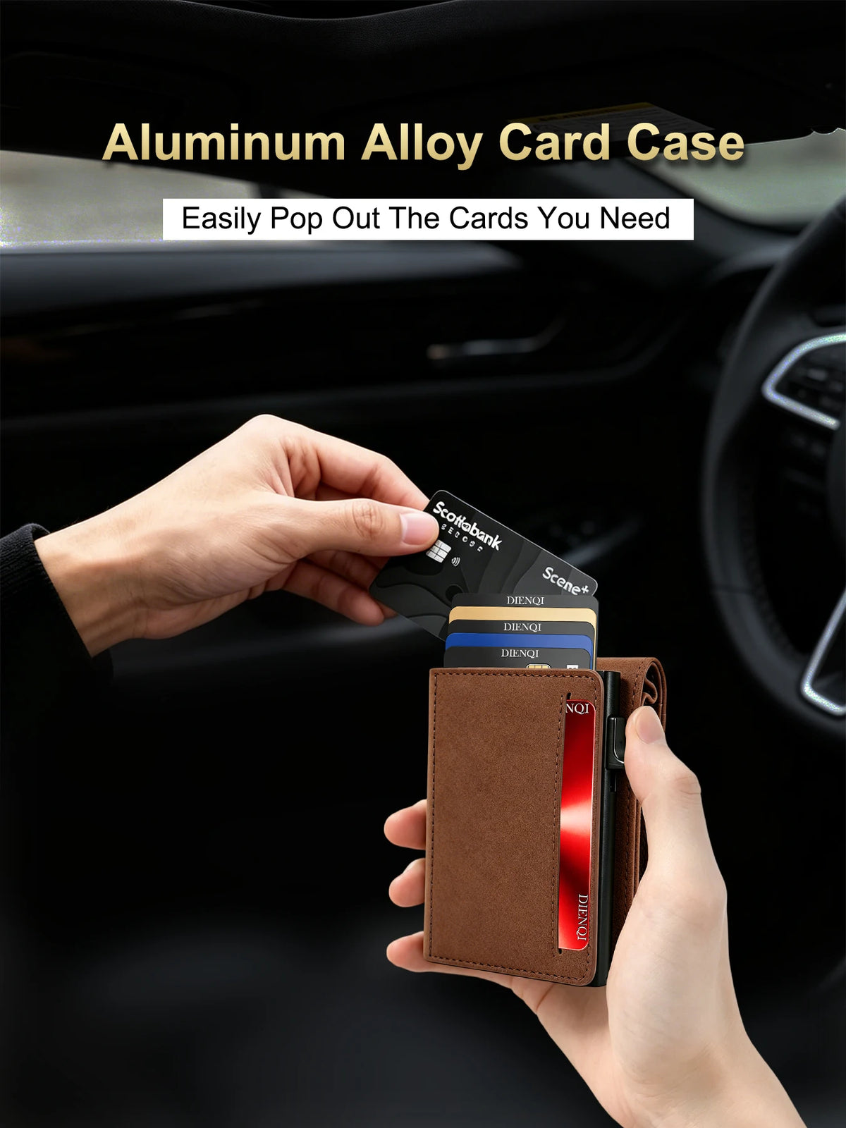 Luxury Brand Credit Card Holder Men Wallets Rfid Cardholder Hardcase Wallet for Men Smart Wallet with Id Slot Fathers Day Gifts