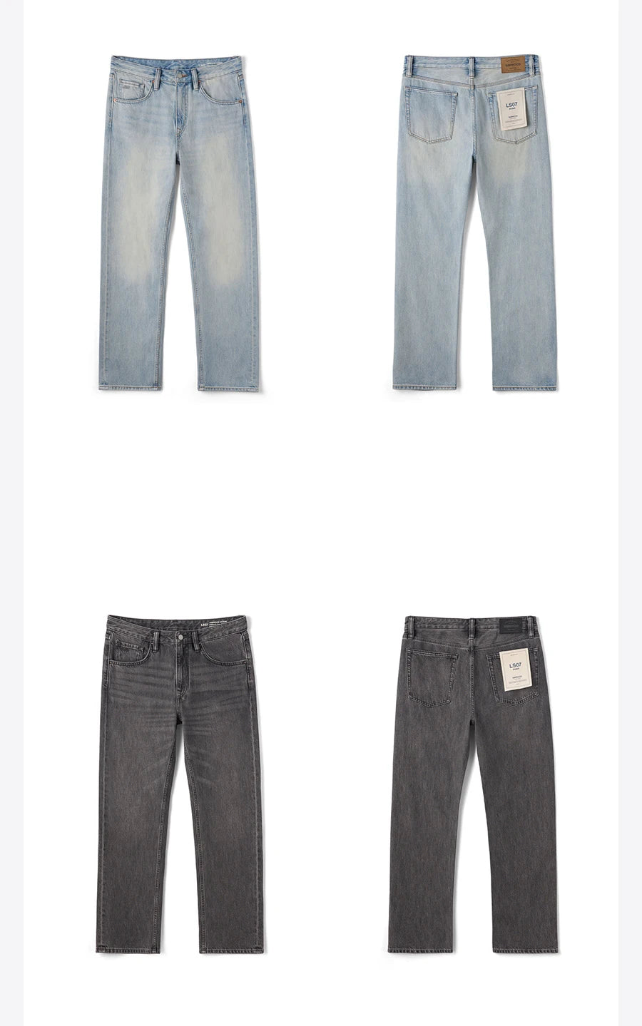 SIMWOOD 2026 Autumn Winter New Loose Straight 13oz 100% Cotton Fabric Jeans Men Washed Vintage Classical Denim Trousers