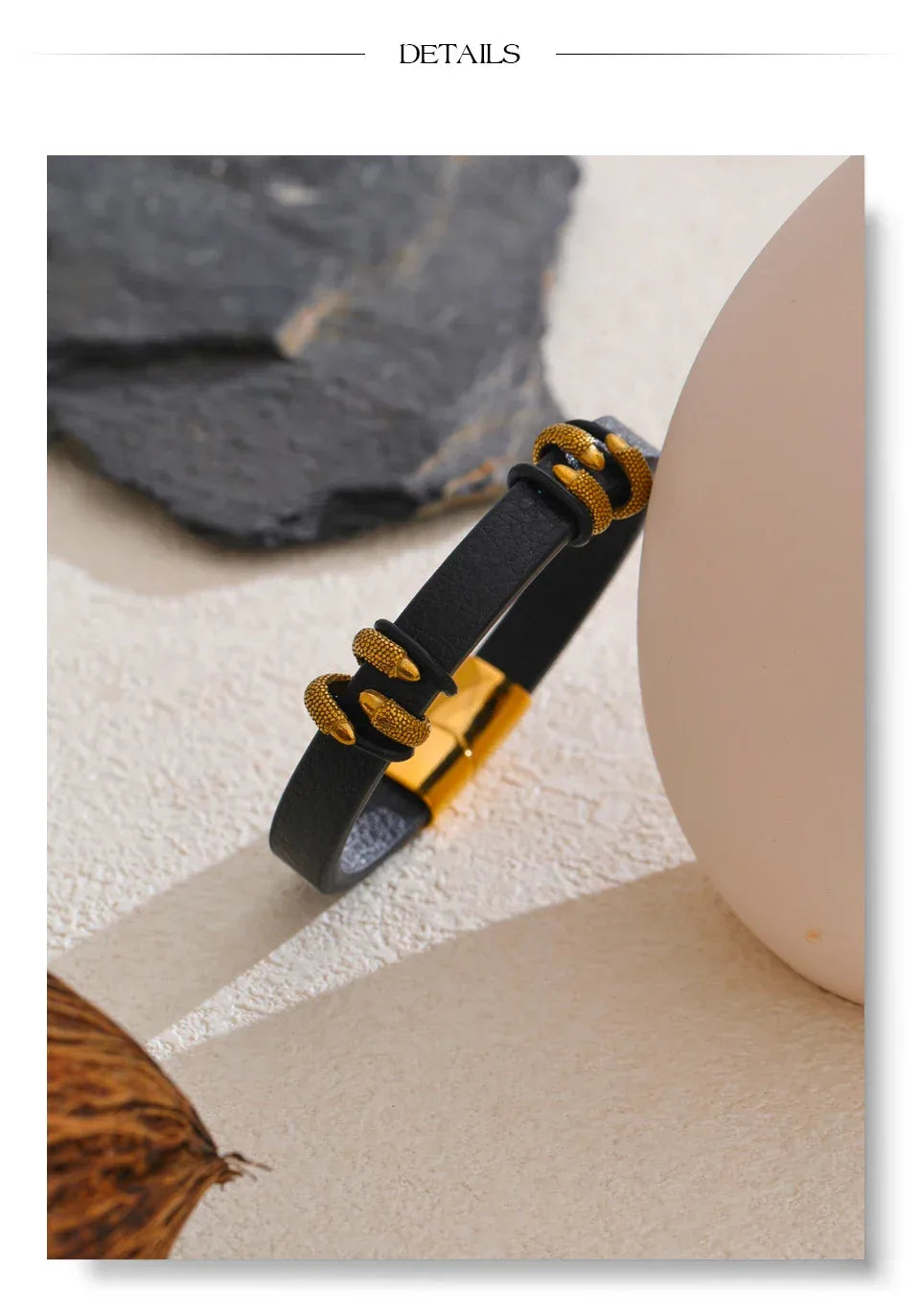 64mm Stylish Unique Leather Metal Claw Bracelet Bangle - ShopHub