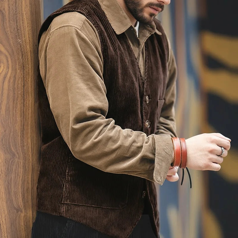 MADEN Corduroy Workwear Waistcoat