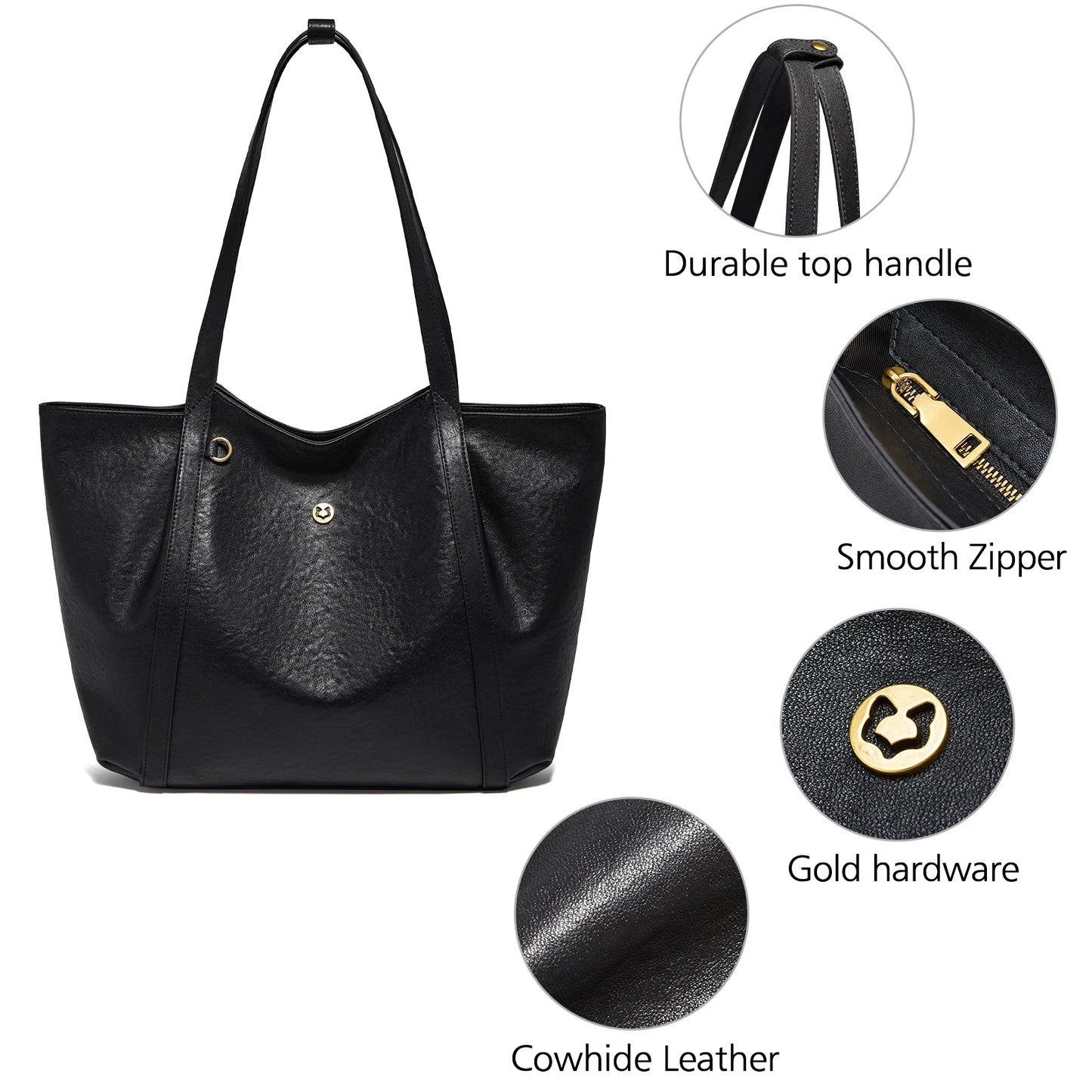 FOXER Women's Cow Leather Tote Shoulder Bag