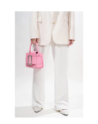 BAFELLI Diamond-Embellished Leather Satchel