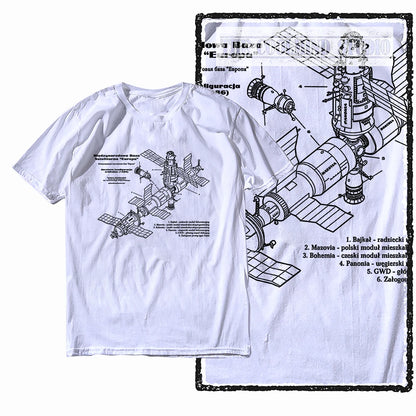 COOLMIND Z1149 Space Station Graphic Cotton Tee