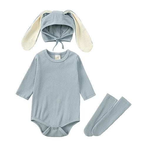 Kids Tales Bunny Belle Cotton-Blend 3-Piece Baby Outfit Set