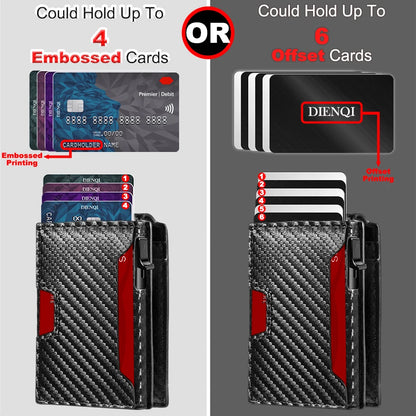 RFID Smart Men Wallets Anti-Theft Magnet Credit Card Holder Front Pocket Carbon Fiber Minimalist Wallet Bank Cardholder Case