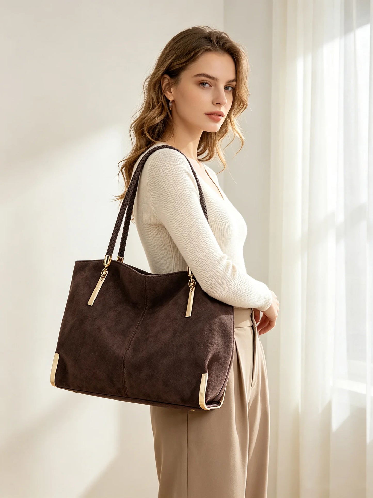 FOXER Vintage Suede Shoulder Bag