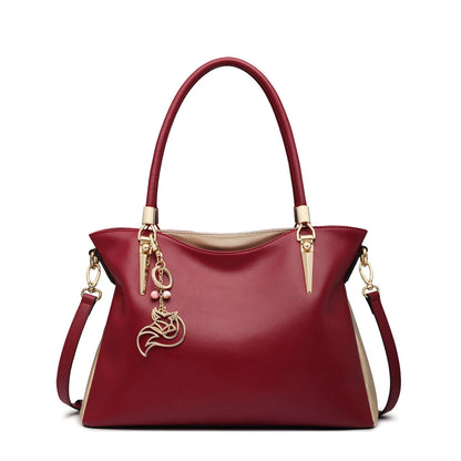 FOXER Leather Women's Shoulder Bag Cowhide Leather Crossbody Bag Luxury Female Handbag Tote Purse Festival Gift for Wife,Mom