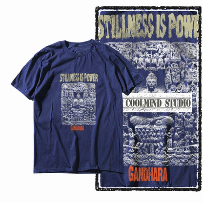 COOLMIND X0080 Serenity Buddha Graphic Cotton Tee