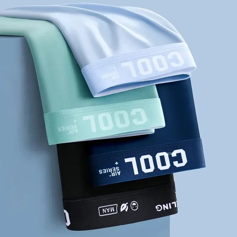 4 Pack Men's Ice Silk Boxer Shorts - ShopHub